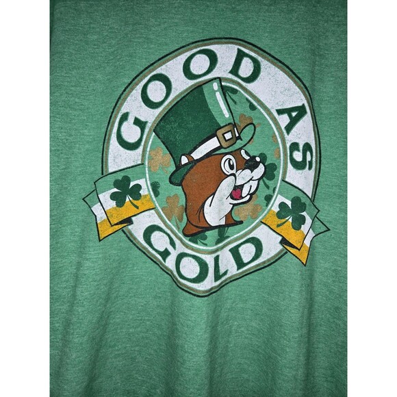 Buc-ee's Shirt Mens Extra Large Green Good As Gold St Patricks Day Graphic Tee - Picture 2 of 7